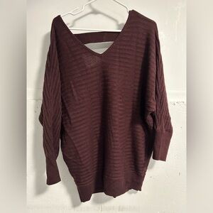 Bohemian oversized burgundy sweater